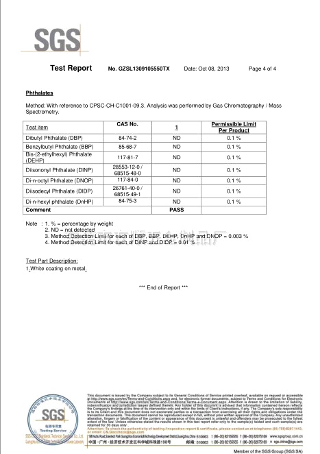 SGS檢測報告